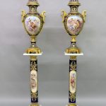 19th Century Sèvres Style Vases & Pedestals