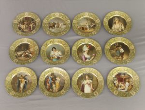 A Rare and Fantastic Set of Twelve Late 19th Century German Dresden Collector Plates