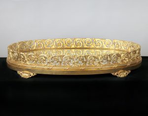 A Beautiful Late 19th Century Gilt Bronze and Mirror Plateau