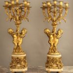 19th Century Pair of 7-light Candelabras