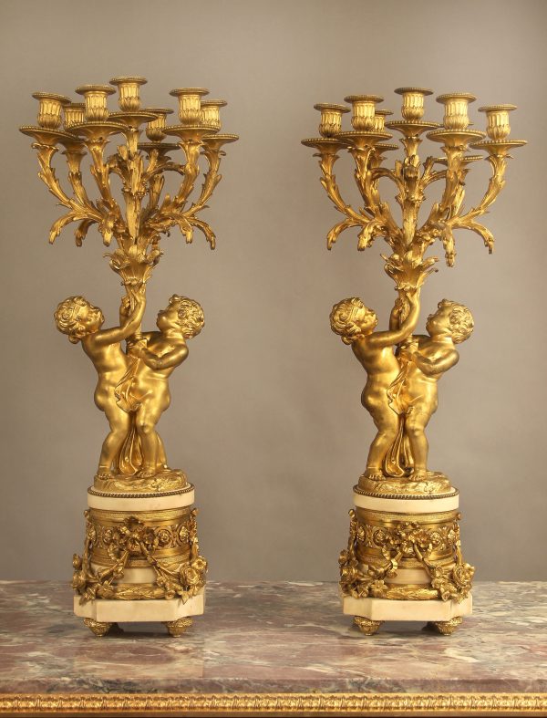 19th Century Pair of 7-light Candelabras