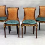 Set of 4 20th century gilt bronze mounted transitional salon chairs