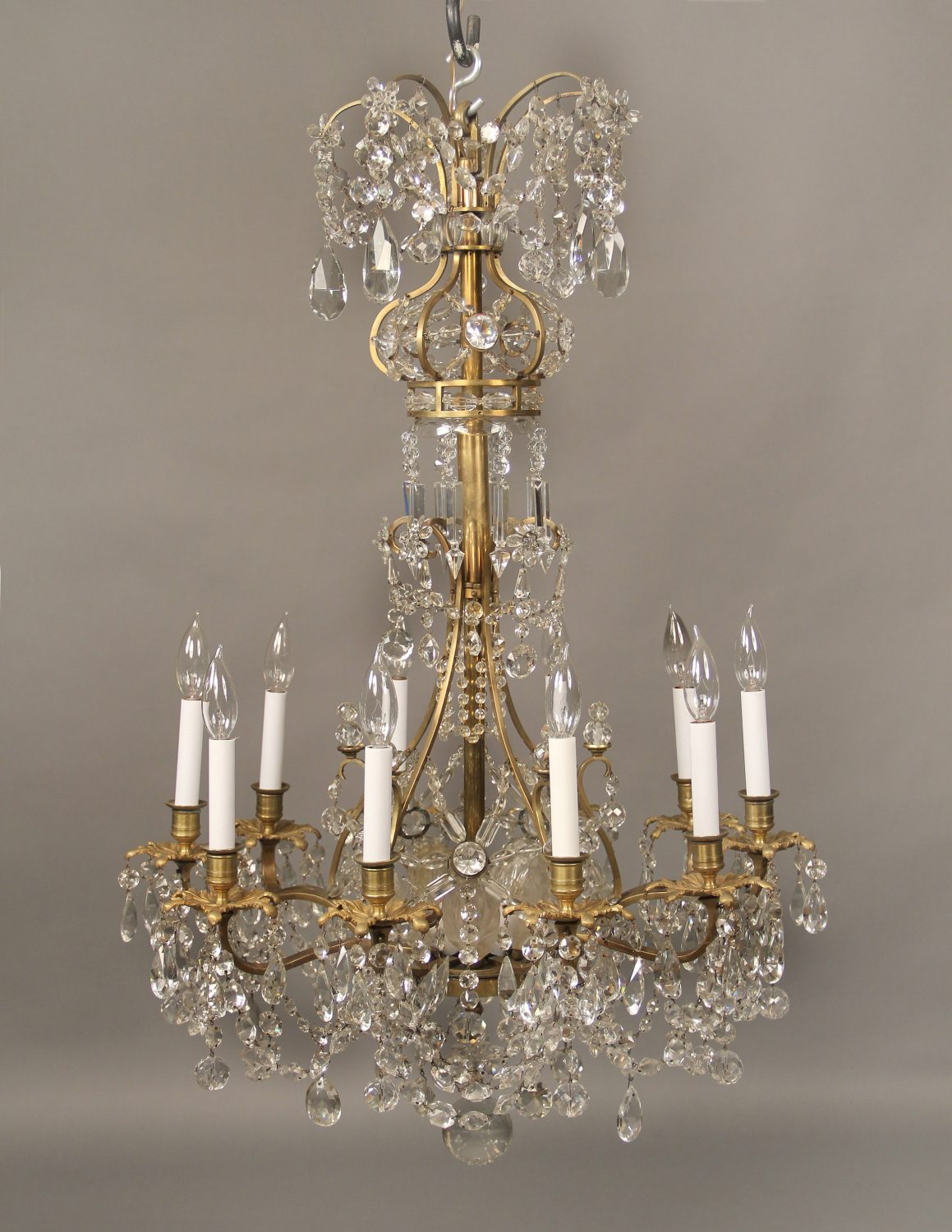 Lovely Late 19th Century Crystal Chandeliers - Gilt Bronze & Baccarat Crystal Fifteen Light Chandelier