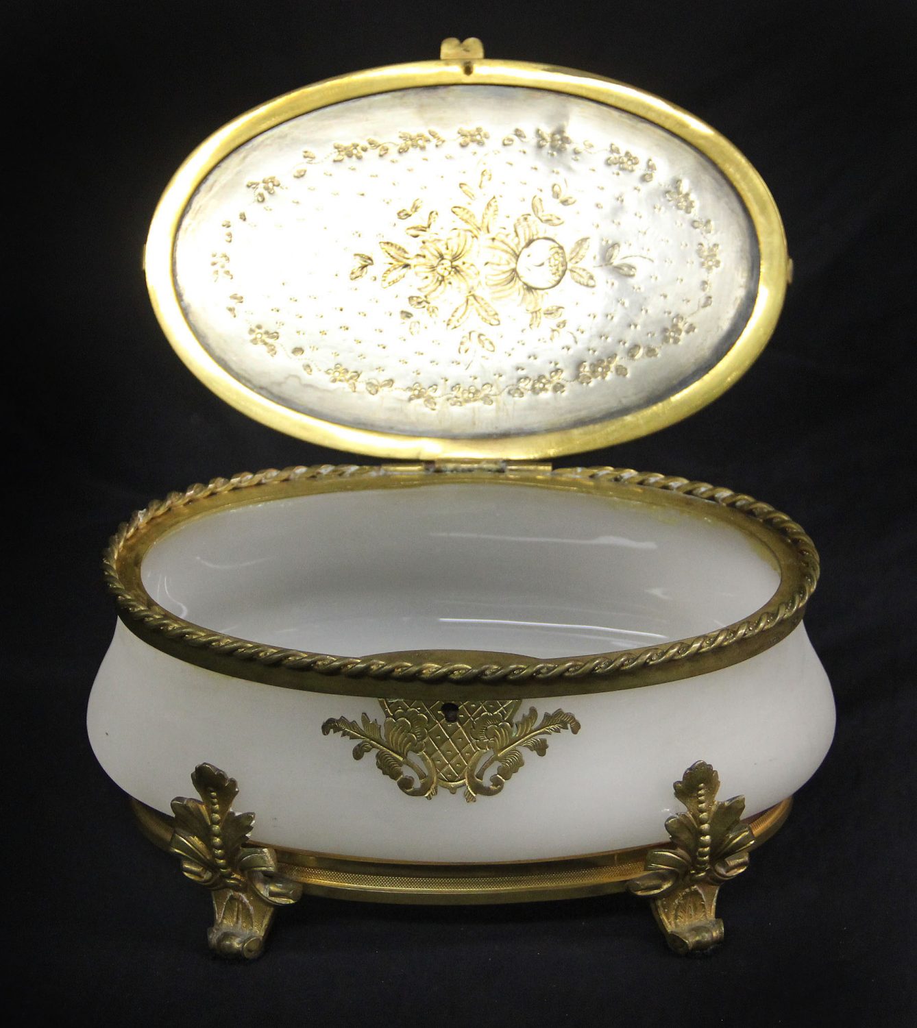 An Interesting Late 19th Century Gilt Bronze Mounted Oval Crystal