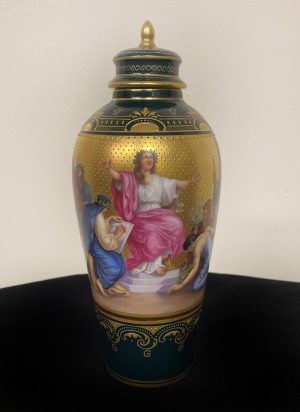 Royal Vienna porcelain vase and cover