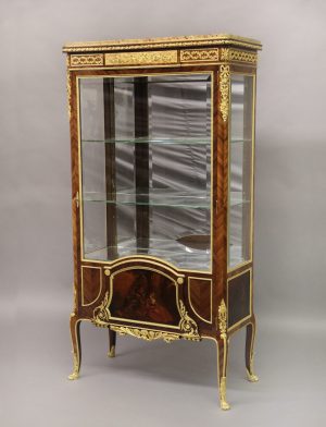Beautiful Late 19th Century French Antique - Louis XV Style Gilt Bronze Mounted Vernis Martin Vitrine by Francois Linke