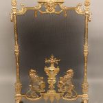 19th Century Regence Style Gilt Bronze and Wire Mesh Firescreen