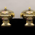 A Pair of Late 18th / Early 19th Century English Royal Crown Derby Porcelain Vases