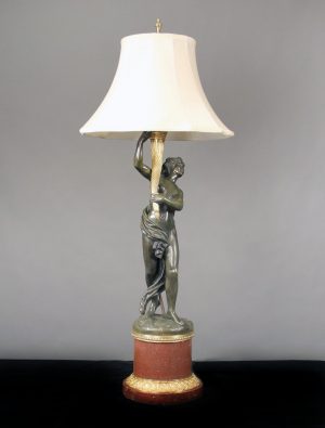 A Late 19th Century Two-Tone Bronze Candelabra Lamp