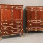 Fine Companion Pair of Early 20th Century Gilt Bronze Mounted Louis XV Style Chest of Drawers by Francois Linke