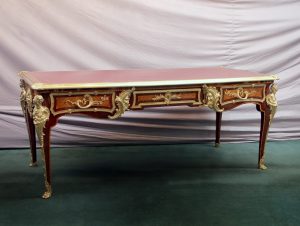 Fantastic Late 19th Century French Antique - Louis XV Style Gilt Bronze Mounted Inlaid Parquetry Bureau Plat