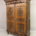 Palatial Late 18th Century Antique French Bedroom Piece - Louis Xvi Hand Carved Walnut & Mahogany Armoire