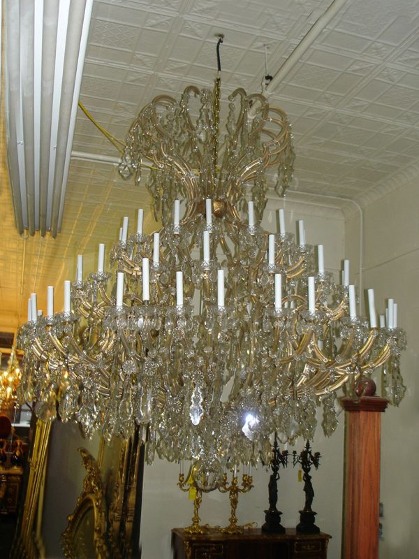 Formally hung in the Academy of Music in PA: 19th / 20th Century 64 Light Maria Theresa Chandelier