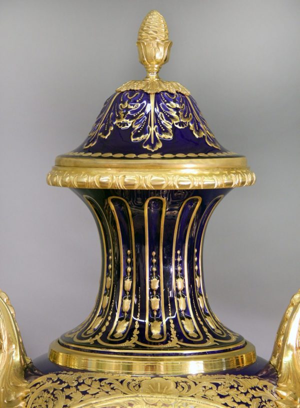 A Palatial Pair of Late 19th Century Gilt Bronze Mounted Sèvres Style ...