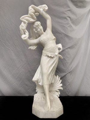 Wonderful Early 20th Century Italian Carrara Marble Figure of an Exotic Dancer by Ferdinando Vichi