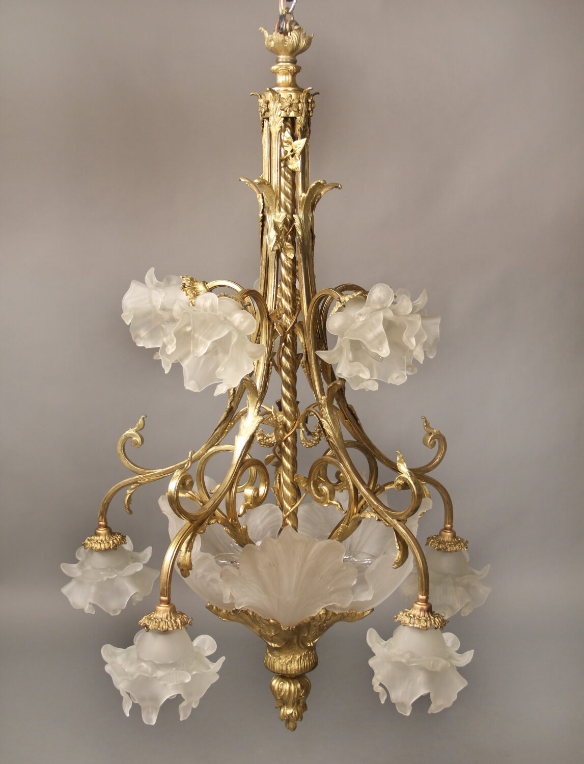 19th century waterfall crystal 18 light chandelier