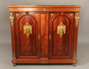 An Interesting Late 19th Century Gilt Bronze Mounted Empire Style Cabinet