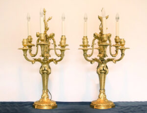 A Fantastic Quality Pair of Late 19th Century Gilt Bronze Six Arm Candelabra