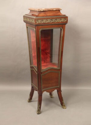 A Very Interesting Late 19th Century Gilt Bronze Mounted Transitional Style Vitrine Pedestal