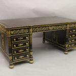 Gilt bronze mounted English partners desk made for the French market