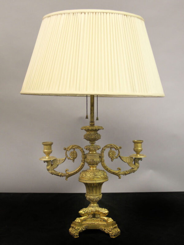 19th century bronze bouillotte lamp