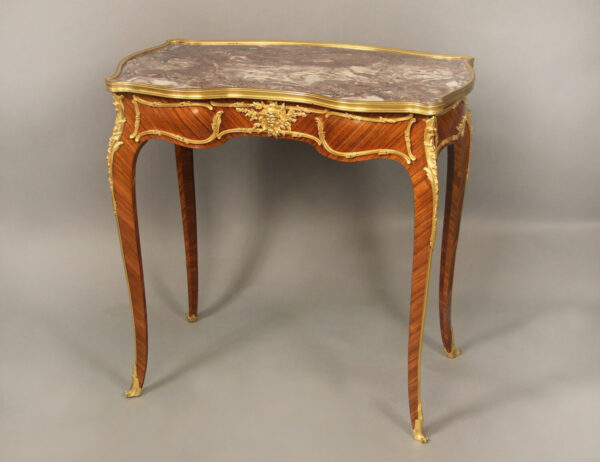 Early 20th century gilt bronze mounted Louis XV side/writing table by Francois Linke