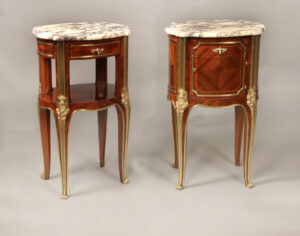 Gilt Bronze mounted style night tables