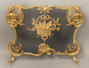 An Unbelievable and Special Late 19th Century Gilt Bronze Firescreen by Maison Bouhon Frères for François Linke
