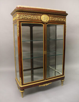 An Exceptional Quality Late 19th Century Gilt Bronze Mounted Louis XVI Style Vitrine