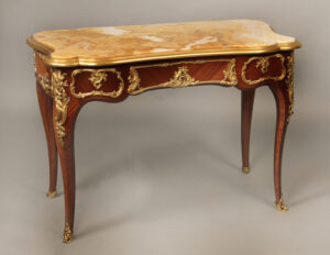 An Interesting Late 19th Century Gilt Bronze Mounted Louis XV Style Onyx Top Side Table By Henry Dasson