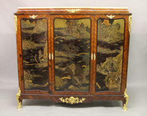 An Interesting Late 19th Century Gilt Bronze Mounted Transitional Style Chinoiserie Cabinet by L. Bontemps