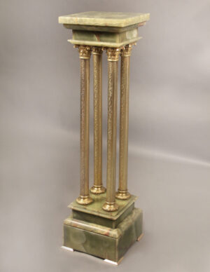 An Interesting Late 19th Century Gilt Bronze and Onyx Pedestal