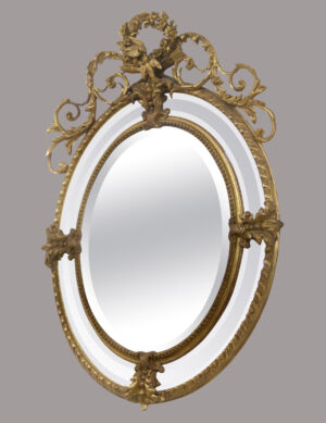 A Very Fine Late 19th Century Carved Giltwood And Gesso Mirror