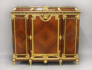A Unique and Palatial Late 19th Century Gilt Bronze Mounted Louis XIV Style Cabinet By François Linke