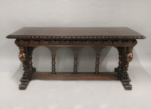 An Interesting Late 19th Century American Renaissance Style Hand Carved Oak Refectory Table