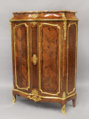 A Beautiful Late 19th Century Gilt Bronze Mounted Transitional Style Marquetry Cabinet by Durand