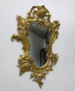An Interesting Early 20th Century Rococo Style Gilt Bronze Mirror