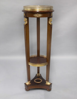 A Fine Late 19th Century Gilt Bronze Mounted Empire Style Two Tier Pedestal