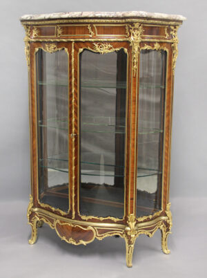 A Rare and Special Late 19th Century Louis XV Style Gilt Bronze Mounted Double Door Vitrine by Joseph Zwiener