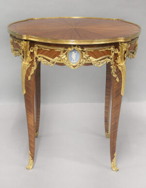 An Interesting Late 19th Century Louis XV Style Gilt Bronze Mounted Lamp Table By Joseph Zwiener